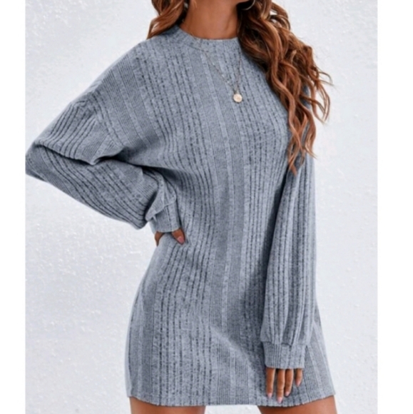 Vici Dresses & Skirts - Rib Knit Long Sleeve Sweater Dress